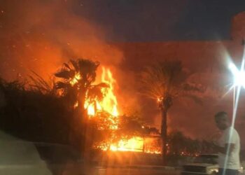 حريق بالقرب من قلعة صلاح الدين بالقاهرة