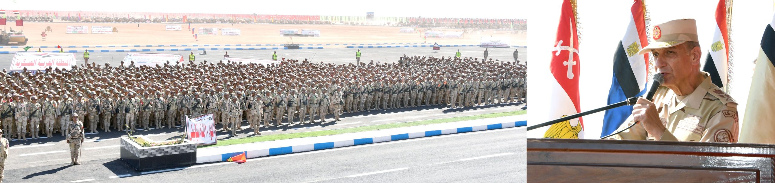وزير الدفاع يشهد إجراءات تفتيش الحرب لإحدى تشكيلات المنطقة الغربية العسكرية