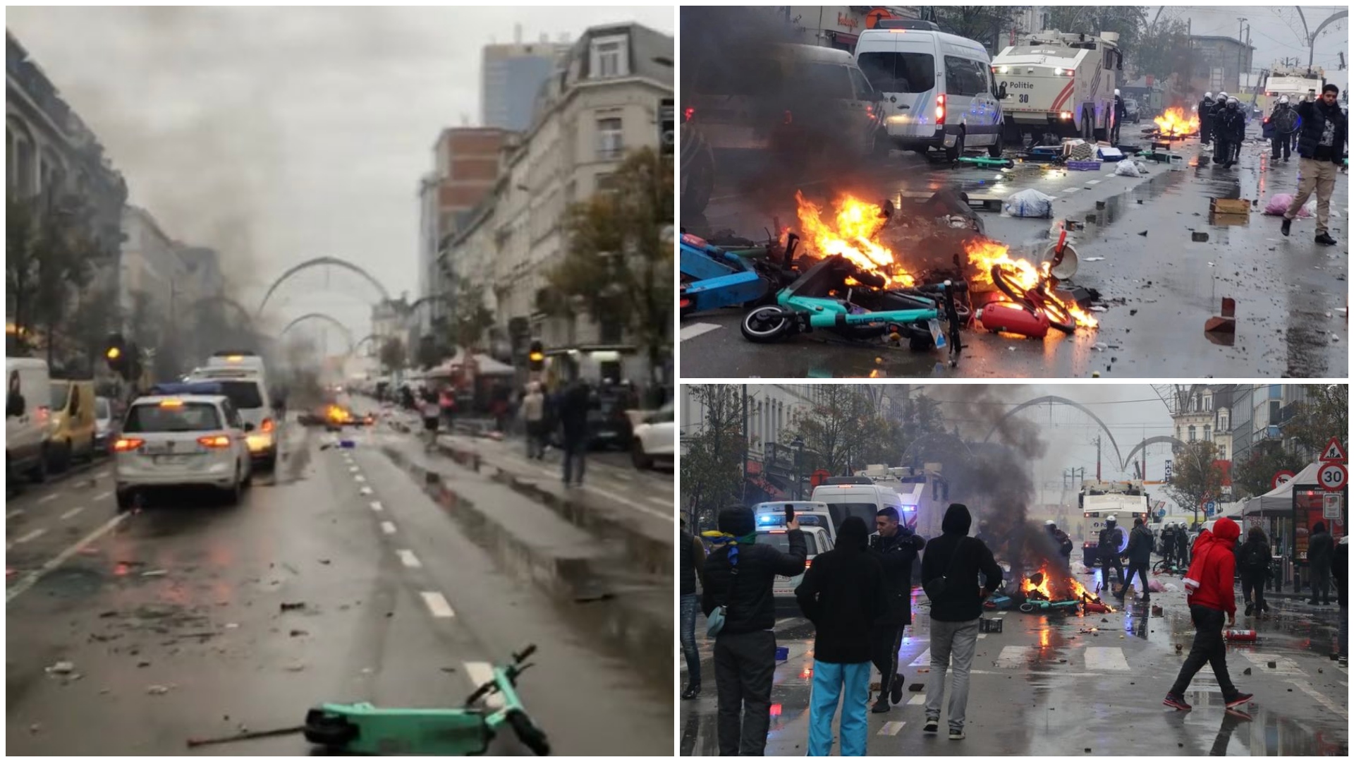 أعمال شغب في بروكسل 11 فوضى في بروكسل بعد هزيمة منتخب بلجيكا.. والشرطة تتدخل برذاذ الفلفل| صور وفيديو