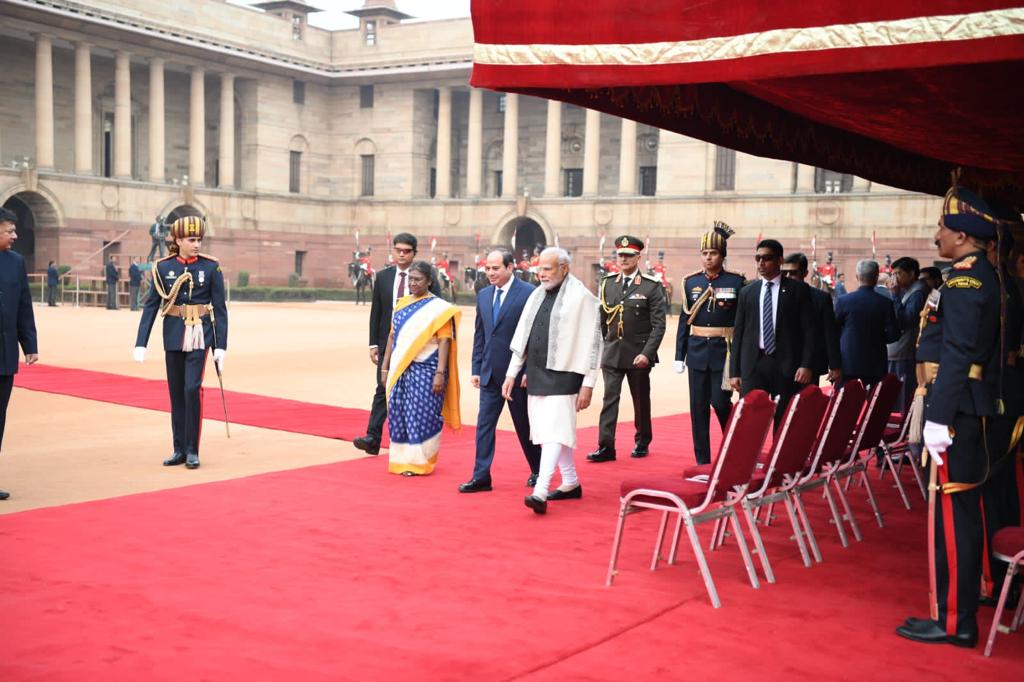 IMG 20230125 WA0025 الرئيس السيسي في الهند| استقبال تاريخي بساحة القصر الرئاسي (صور)