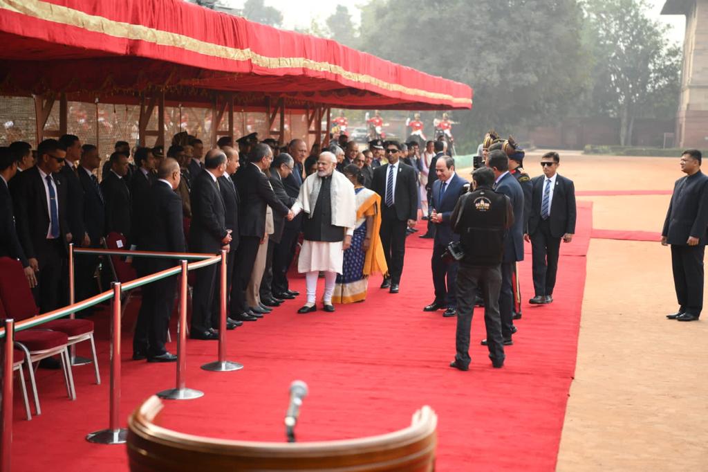 IMG 20230125 WA0034 الرئيس السيسي في الهند| استقبال تاريخي بساحة القصر الرئاسي (صور)