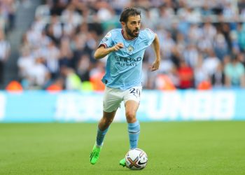 NEWCASTLE UPON TYNE, ENGLAND - AUGUST 21: Bernardo Silva of Manchester City during the Premier League match between Newcastle United and Manchester City at St. James Park on August 21, 2022 in Newcastle upon Tyne, England. (Photo by James Gill - Danehouse/Getty Images)