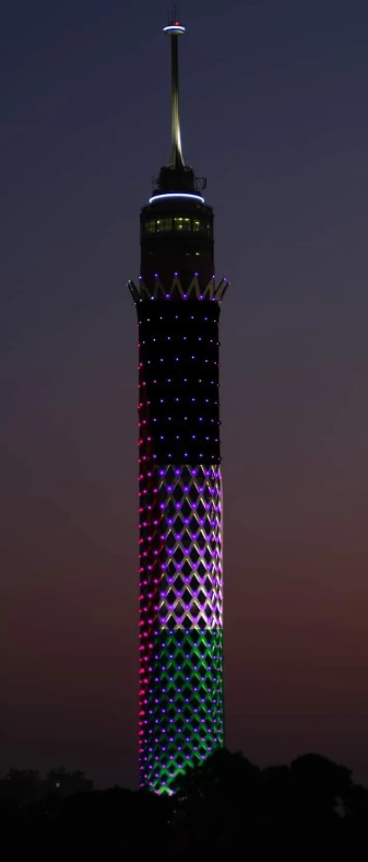 حقيقة إضاءة برج القاهرة بعلم فلسطين