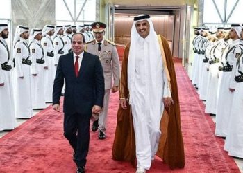 150 الرئيس السيسي يتلقى تهنئة من أمير دولة قطر