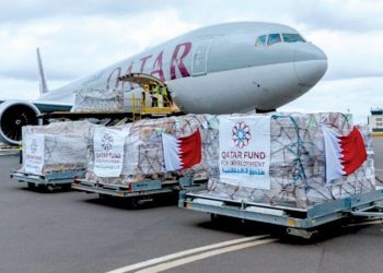 مساعدات قطر 00 مطار العريش الدولي يستقبل طائرة قطرية لدعم غزة