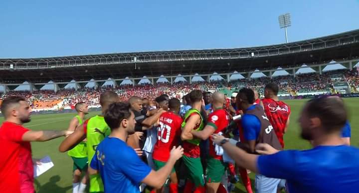 مشادة مباراة المغرب والكونغو