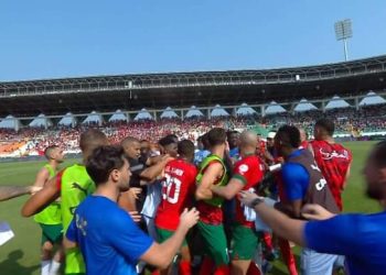 مشادة مباراة المغرب والكونغو